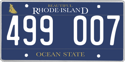 RI license plate 499007