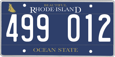 RI license plate 499012