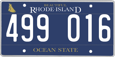RI license plate 499016
