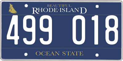 RI license plate 499018