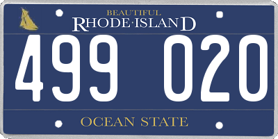 RI license plate 499020