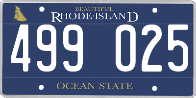 RI license plate 499025
