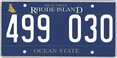 RI license plate 499030