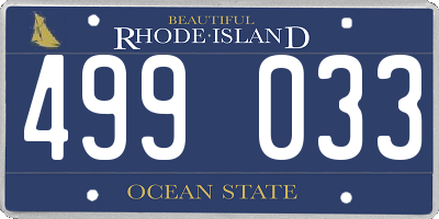 RI license plate 499033