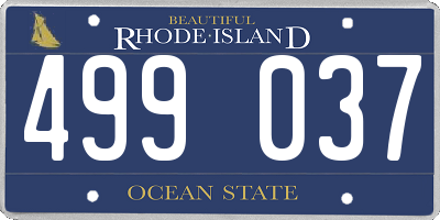 RI license plate 499037