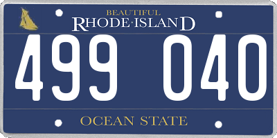 RI license plate 499040