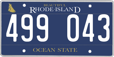RI license plate 499043