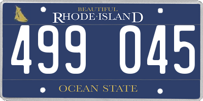 RI license plate 499045