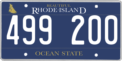 RI license plate 499200