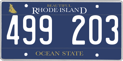 RI license plate 499203