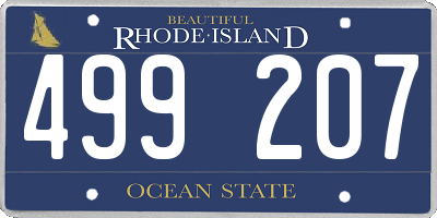 RI license plate 499207