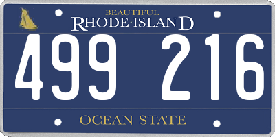 RI license plate 499216