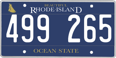 RI license plate 499265
