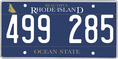 RI license plate 499285