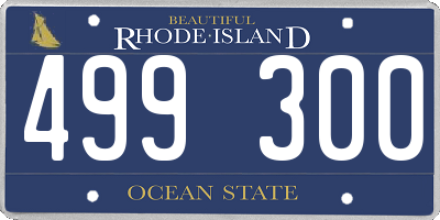RI license plate 499300