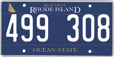 RI license plate 499308