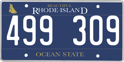 RI license plate 499309