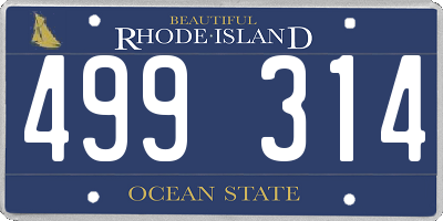 RI license plate 499314