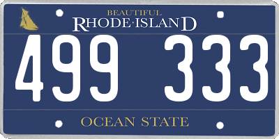 RI license plate 499333