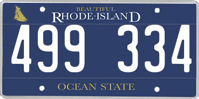 RI license plate 499334