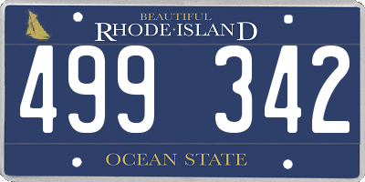 RI license plate 499342