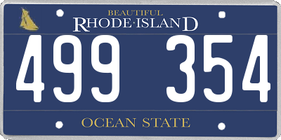 RI license plate 499354