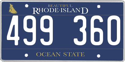 RI license plate 499360