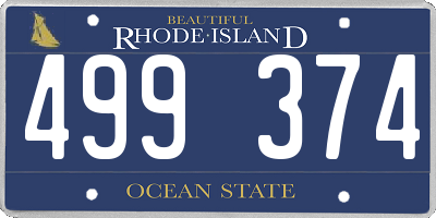 RI license plate 499374