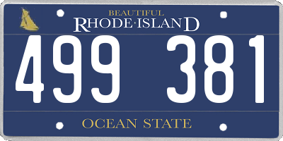 RI license plate 499381