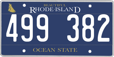 RI license plate 499382