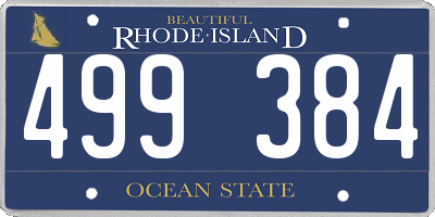 RI license plate 499384