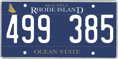 RI license plate 499385
