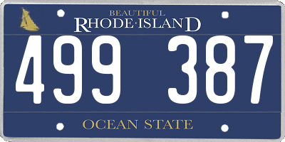 RI license plate 499387