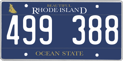 RI license plate 499388