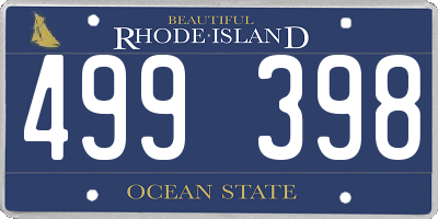 RI license plate 499398
