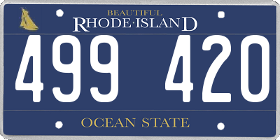 RI license plate 499420