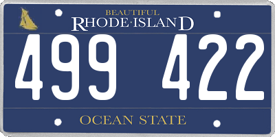 RI license plate 499422