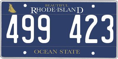 RI license plate 499423