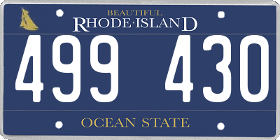 RI license plate 499430
