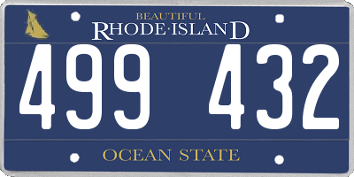 RI license plate 499432