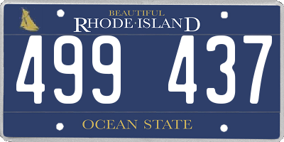 RI license plate 499437