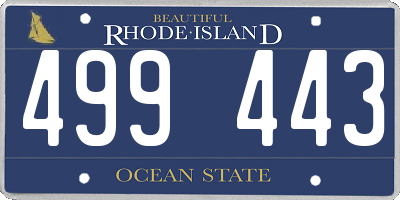 RI license plate 499443