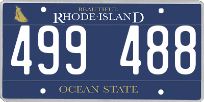RI license plate 499488