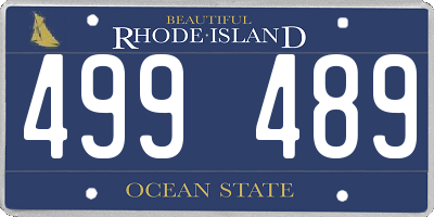 RI license plate 499489