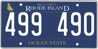 RI license plate 499490