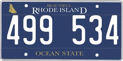 RI license plate 499534