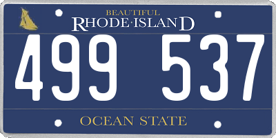 RI license plate 499537
