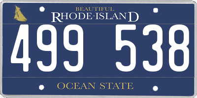RI license plate 499538