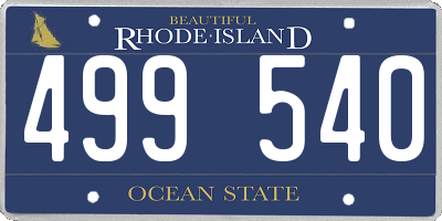 RI license plate 499540