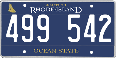RI license plate 499542